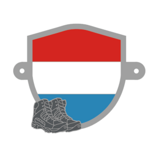 Luxemburgse vlag met wandelschoenen (stocknagel)